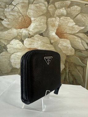 Prada Black Nylon Zip Wallet